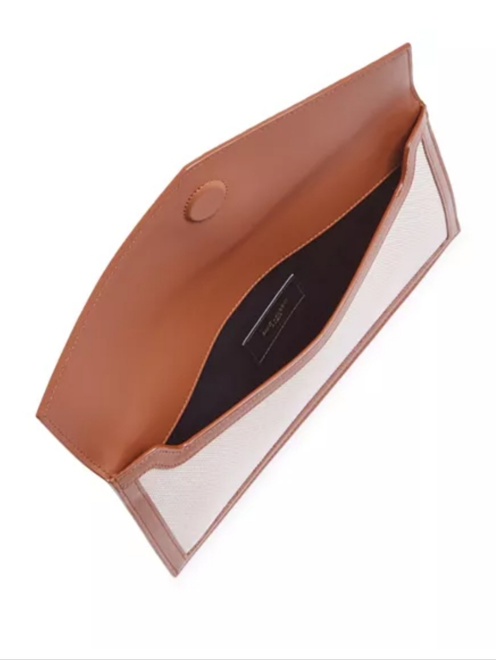 NWT Saint Laurent Uptown Pouch  Canvas Smooth Leather NEW IN BOX FULL SET Cream - Picture 5 of 6